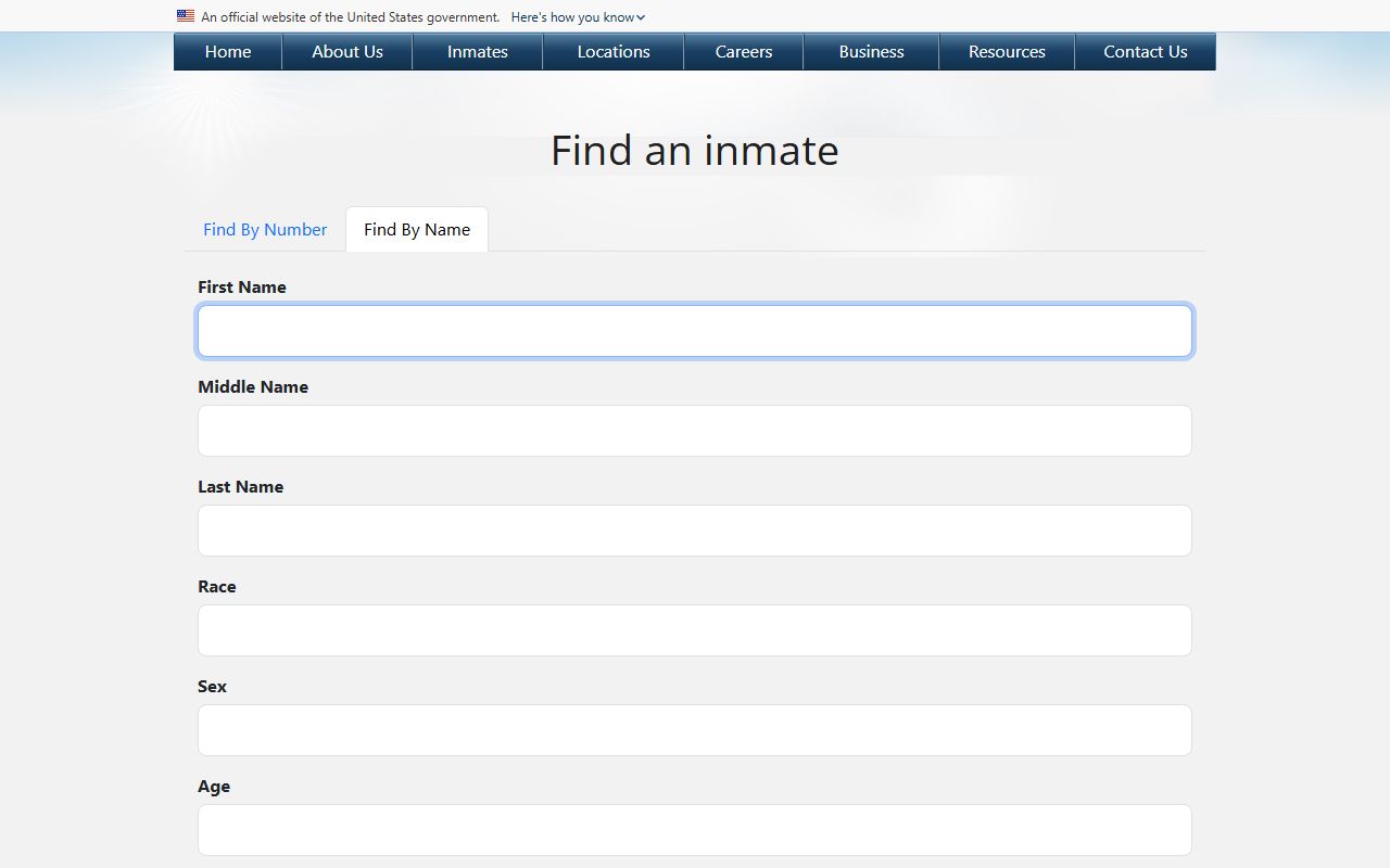 BOP name search form for Metropolitan Detention Center Brooklyn inmate lookup